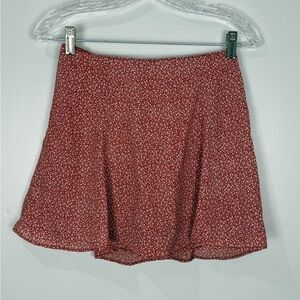 Abercrombie & Fitch Rust Red Floral Skater Skirt